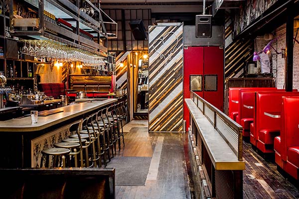 Interior photograph of the bar Randolph Beer.