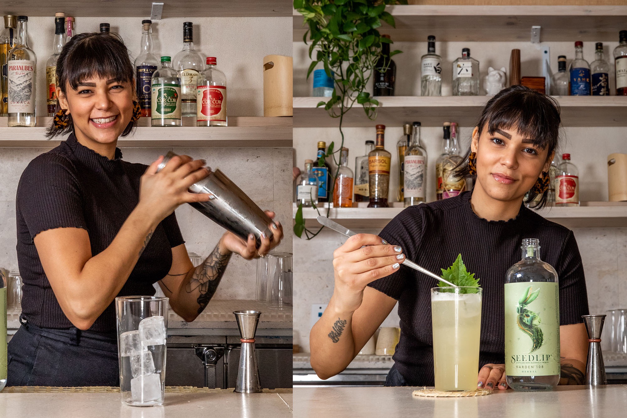 A cute bartender making you a delicious drink.